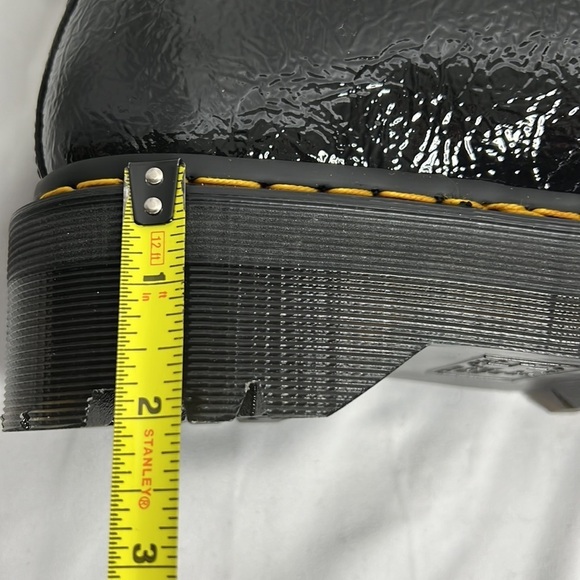 NWOT Dr. Martens 1461 Quad Black Patent Distressed Platform Shoe - Picture 6 of 8